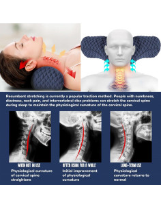 Almohada Cervical S-SNAIL-OO Espuma con Memoria 45x15cm Azul 2