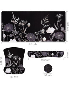 Conjunto Alfombrilla de Teclado y Ratón Ergonómico Mosiso Negro 2