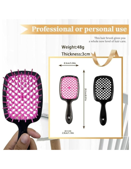 2 Cepillos Desenredantes Lixera para Cabello Rizado y Seco
