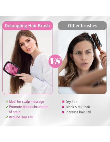 2 Cepillos Desenredantes Lixera para Cabello Rizado y Seco