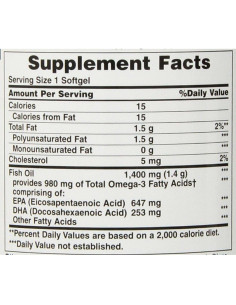 Aceite de Pescado Nature's Bounty 1400 Mg 130 Cápsulas Blandas 2