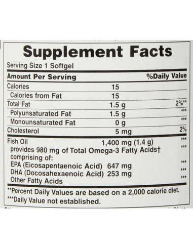 Aceite de Pescado Nature's Bounty 1400 Mg 130 Cápsulas Blandas