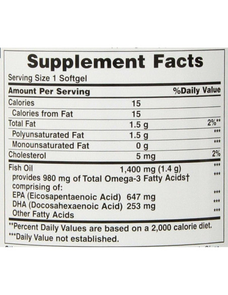 Aceite de Pescado Nature's Bounty 1400 Mg 130 Cápsulas Blandas