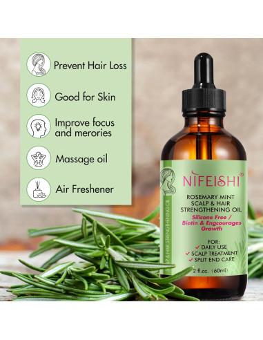 Aceite de Romero Bieyoc 100% Puro 60ml para Crecimiento Cabello