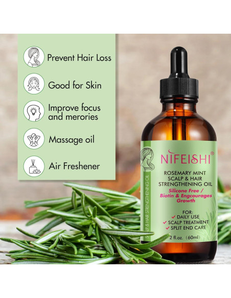 Aceite de Romero Bieyoc 100% Puro 60ml para Crecimiento Cabello