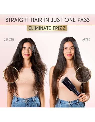 Plancha de Pelo ELLA BELLA de Titanio con Infrarrojos 36.8cm