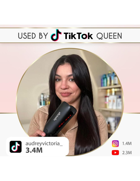 Plancha de Pelo ELLA BELLA de Titanio con Infrarrojos 36.8cm