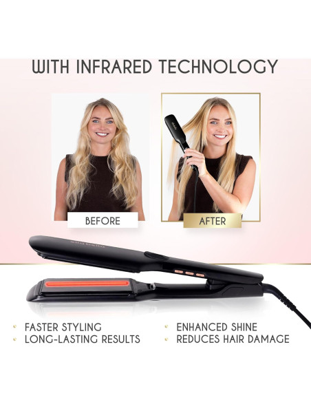 Plancha de Pelo ELLA BELLA de Titanio con Infrarrojos 36.8cm