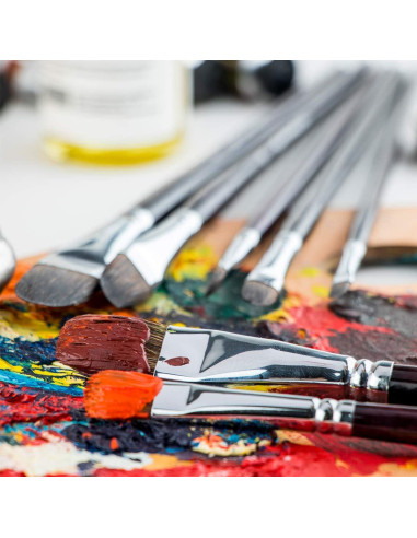 Set de Pinceles Filbert Transon 6pcs para Acrílico y Acuarela