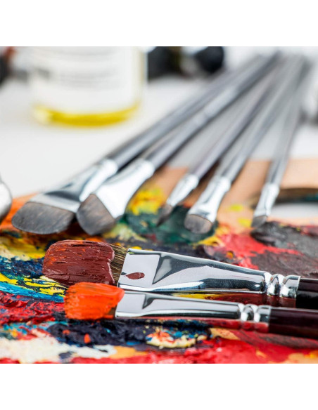 Set de Pinceles Filbert Transon 6pcs para Acrílico y Acuarela