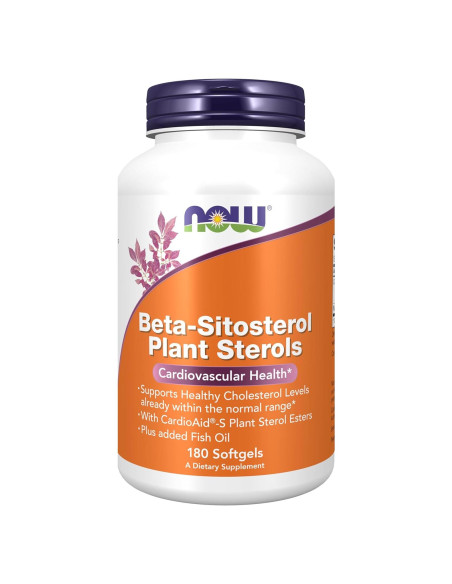 NOW Foods Beta-Sitosterol 180 Gelatinas Blandas con Aceite de Pescado