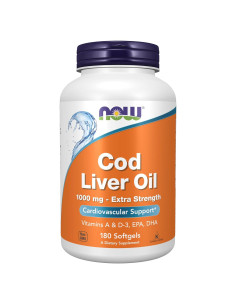 NOW Foods Aceite de Hígado de Bacalao 1000 mg 180 Gelatinas