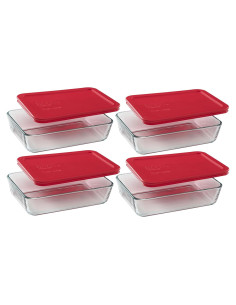 Contenedores de Almacenamiento Pyrex 3 Tazas Rectangular - 4 Piezas
