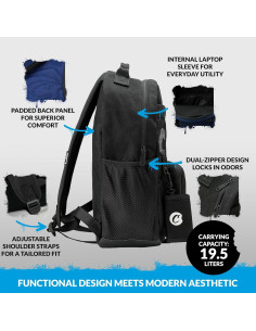 Mochila Stasher Cookies Sin Olores 35.7L Negra para Viaje 2