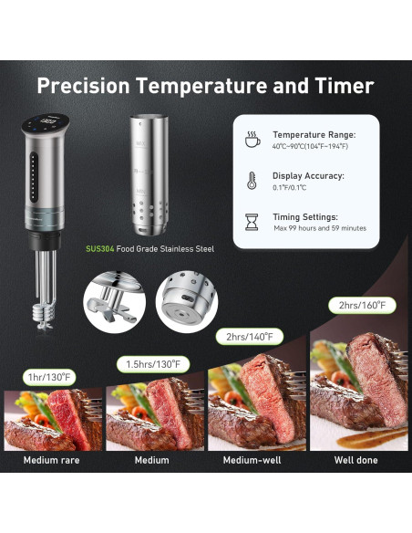 Cocinero Sous Vide KitchenBoss G310 1100W Control APP Wi-Fi