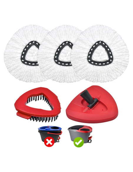 Reemplazo Cabezas de Mop Microfibra O-Cedar 3 Piezas + Cepillo