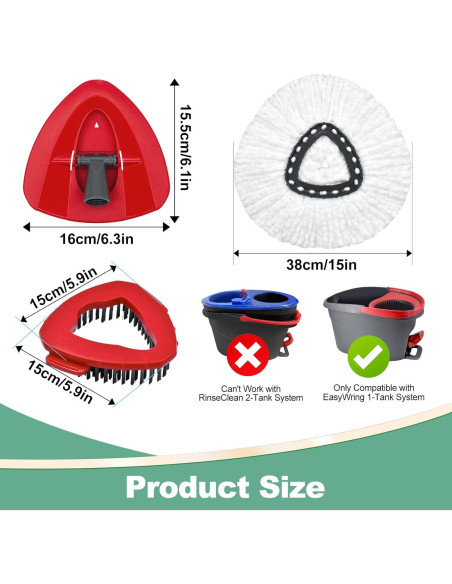 Reemplazo Cabezas de Mop Microfibra O-Cedar 3 Piezas + Cepillo