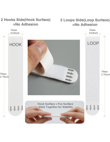 Tiras adhesivas para colgar cuadros Gisde, 20 pares medianas