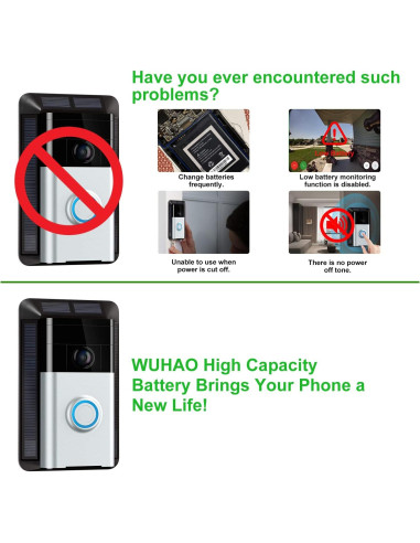 Batería de Reemplazo WUHAO B15169 para Timbre de Video Ring