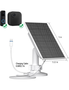 Panel Solar Zivif 2W para Cámara Blink Outdoor 4 y Videoportero 2