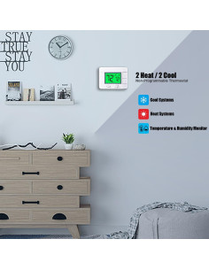 Termostato No Programable Garystat G711 2 Calor 2 Frío LCD Verde 2