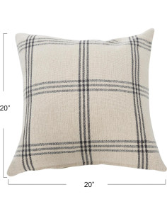 Funda de Almohada Cuadrada Creative Co-Op Algodón Gris 50.8x50.8cm 2