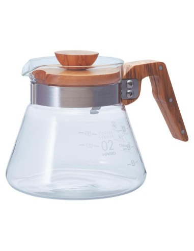 Servidor de Café Hario V60 600ml Madera de Olivo