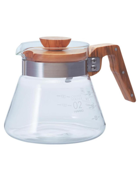 Servidor de Café Hario V60 600ml Madera de Olivo