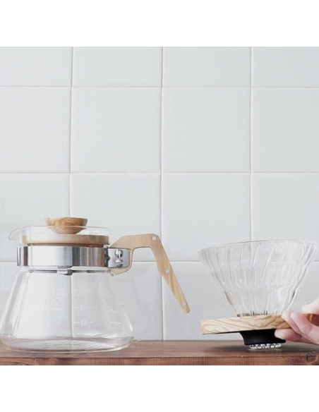 Servidor de Café Hario V60 600ml Madera de Olivo