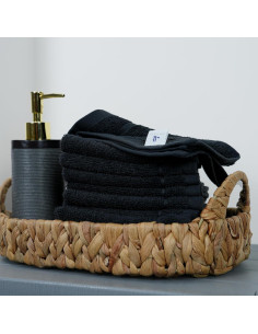 Paquete de 60 Toallas de Mano Tens TT 30x30 cm Algodón Negro 2