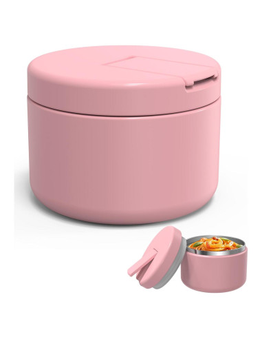 Termo de Comida LOHASOK 12 oz Rosa Claro Aislado Hermético