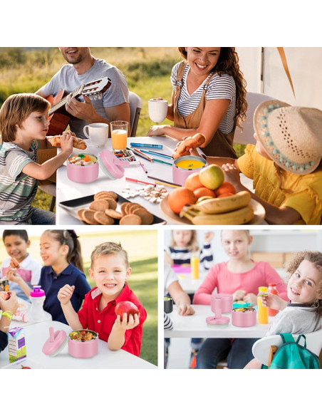 Termo de Comida LOHASOK 12 oz Rosa Claro Aislado Hermético