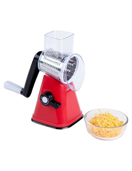 Rallador de Queso Rotatorio Met Lux 28x18 cm Rojo