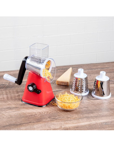 Rallador de Queso Rotatorio Met Lux 28x18 cm Rojo