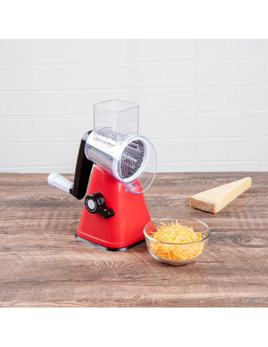 Rallador de Queso Rotatorio Met Lux 28x18 cm Rojo