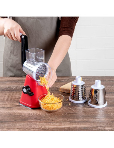 Rallador de Queso Rotatorio Met Lux 28x18 cm Rojo