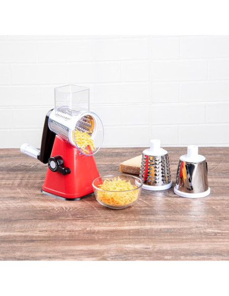 Rallador de Queso Rotatorio Met Lux 28x18 cm Rojo