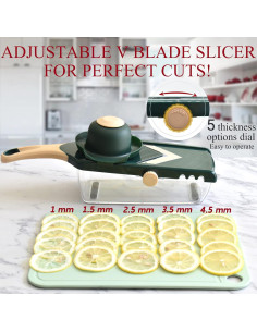 Rebanador Mandolina Ajustable NACOLUS con Cuchillas Intercambiables 2