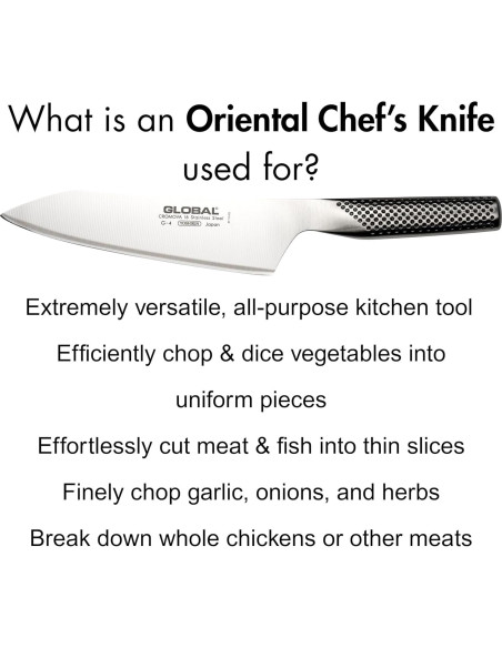 Cuchillo de Chef Global G-4 de 17.78 cm - Acero Inoxidable Japonés