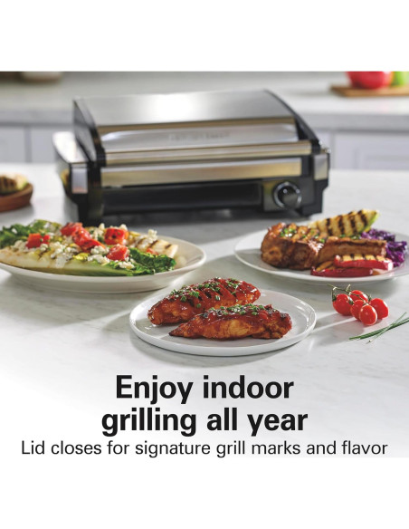 Parrilla Eléctrica Hamilton Beach 25360 con Control de Temperatura 232C