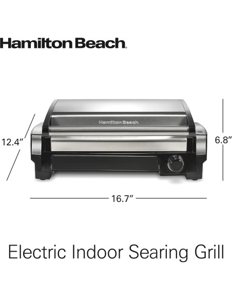 Parrilla Eléctrica Hamilton Beach 25360 con Control de Temperatura 232C