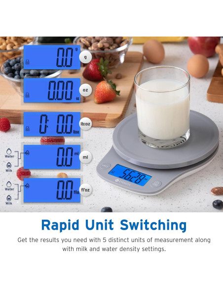 Balanza de Cocina Digital Etekcity 5kg Gris Precisa y Compacta