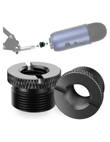 Adaptador de Metal 3/8 a 5/8 para Micrófono Blue Yeti - Rigych