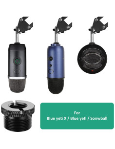Adaptador de Metal 3/8 a 5/8 para Micrófono Blue Yeti - Rigych 2