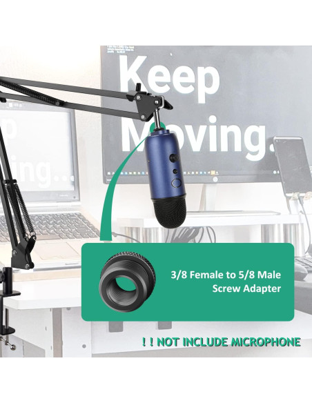 Adaptador de Metal 3/8 a 5/8 para Micrófono Blue Yeti - Rigych