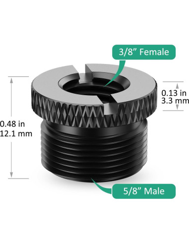 Adaptador de Metal 3/8 a 5/8 para Micrófono Blue Yeti - Rigych