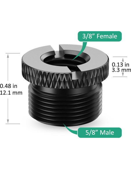 Adaptador de Metal 3/8 a 5/8 para Micrófono Blue Yeti - Rigych