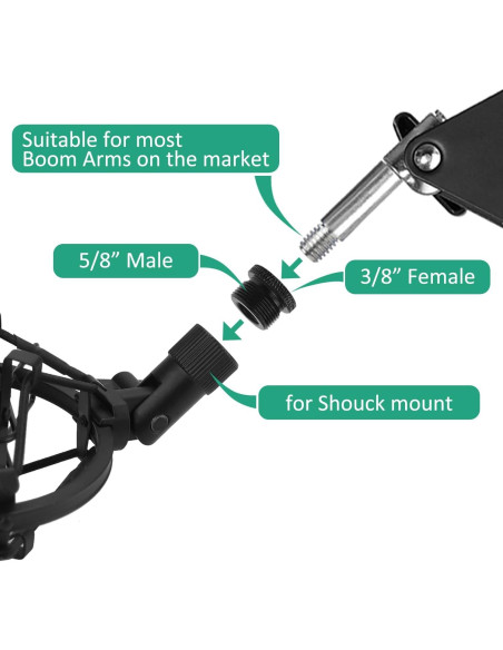 Adaptador de Metal 3/8 a 5/8 para Micrófono Blue Yeti - Rigych
