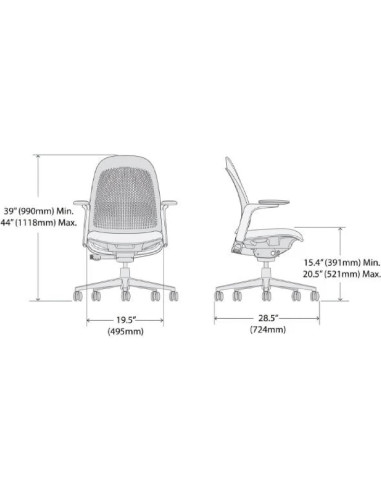 Silla de Oficina Ergonómica Haworth Breck con Soporte Lumbar Ajustable