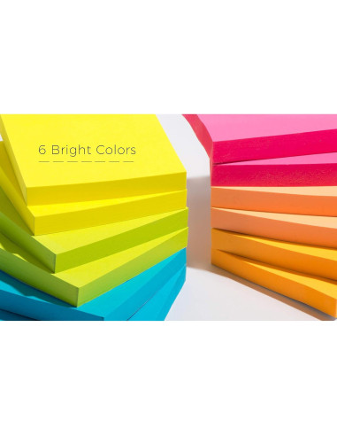 Notas Adhesivas Infiniko 7.62x7.62 cm - 12 Blocs de Colores